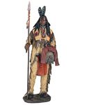 ICE ARMOR 14" H Indian Warrior with Spear Statue Native American Decoration Figurine Office Desk/Home/Living Room/Table Decor, Perfect House Warming Gifts for New Home