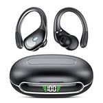 Wireless Earbuds, 60H Bluetooth 5.3 Headphones Wireless with ENC Noise Cancelling Headphones Mic, Deep Bass Wireless Earphones, Sports Ear buds with Ear hooks for Running, IP7 Waterproof(Black)