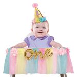 Amscan 249003 1st Birthday Deluxe High Chair Decoration Party Supplies, Pink, 37", 1 ct