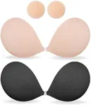MITALOO Adhesive Bra Sticky Strapless Invisible Push up Bras Silicone Backless Nipple Cover for Women Beige Black