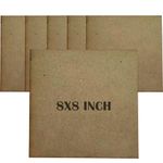 URBAN BOX 2.5 MM MDF Square Sheets for Crafts Unfinished Plywood Boards Square Crafts Wood Sheets for DIY Laser Projects,Wood Burning,Engraving,Staining,Architectural Model 6Pc (8 INCH)