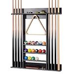 XCSOURCE Pool Stick Holder, Pool Cue Rack Wall Mount, 8 Pool Cue Holder Wall Billiard Cue Rack, Made of 100% Solid Pine Wood, Pool Table Accessories for Billiard Room or Club (Cue Rack Only)