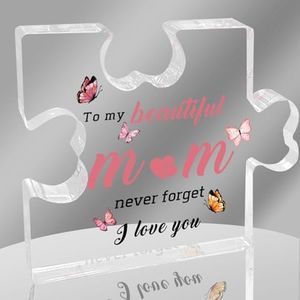 To My Mom Decor, Cute Gifts for Mom Birthday Christmas, Meaningful Gifts for Mom, Presents for Mom, Mother Gifts Acrylic Plaque with Grateful Sayings, Mothers Acrylic Puzzle Sign Plaque