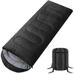 QLM Sleeping Bag, Envelope-type, Sleeping Bag, All Season 2.4 lbs (1.1 kg), 3.1 lbs (1.4 kg), 3.1 lbs (1.8 kg), 5.2 lbs (2.4 kg), Comfortable Temperature: -5°C - 25°C, Washable, Compact, Thermal Insulation, For Outdoor Activities, Mountain Climbing, Sleeping in Car, Disaster, Evacuation, Storage Bag Included, For Spring, Summer, Autumn and Winter, Available (Black, 4.1 lbs (1.8 kg)