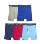 Fruit of the Loom Mens Coolzone Boxer Brief 5 Pack, Assorted, L