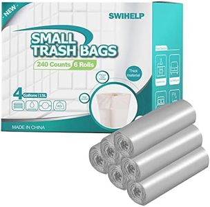 SWIHELP Trash Bags, 6 Rolls/240 Counts Small Garbage Bags for Office, Kitchen,Bedroom Waste Bin,Colorful Portable Strong Rubbish Bags,Wastebasket Bags