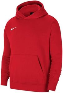 NIKE Kid Y Nk FLC Park20 Po Hoodie Sweatshirt, Red/White, L