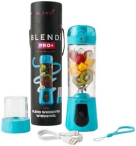 BLENDi Pro+ Portable Blender (New 2025 Model, 17.5oz, Turquoise) – Upgraded 120W Motor, USB-C Rechargeable, Cordless Personal Blender Smoothies & Shakes – BPA-Free, Self-Cleaning, Travel-Friendly