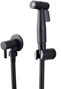 LOSCHEN Stainless Steel Bidet Sprayer Kit for Toilet, Hand Held Shower Sprayer Shattaf Toilet Attachment for Pet Bath/Personal Hygiene/Bathroom, Easy to Install (Black)