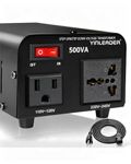 Yinleader 500W Voltage Transformer Step Up/Down (110V to 220V / 220V to 110V) w/Circuit Protection,US Power Cord