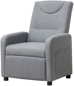 Thanaddo Relaxsessel Fernsehsessel Ruhesessel mit Liegefunktion, Einzelliege Sessel 140° Verstellbarer Rückenlehne, Ergonomisch Lounge Sessel bis 160 kg für Wohnzimmer Heimkino, Leinen Grau