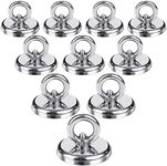 FINDMAG 10 Pack Magnetic Hooks, 100 LBS(45KG) N52 Magnetic Hooks Heavy Duty with Countersunk Hole Eyebolt, Magnet with Hooks Perfect for Home, Kitchen, Workplace, Office and Garage