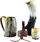 Drinking Horn Mug / Whiskey Cup /Belt Holster | Drinking Horn With Stand For / Wine/ Mead/ Cold Drink/ Water/ & Beer Viking Mug Rustic Vintage Home Decor Gifts