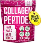 Collagen Peptides Powder for Women Hydrolyzed Collagen Supplements Types I - III Non-GMO Grass-Fed Gluten-Free Kosher Pareve Unflavored Easy to Mix Drink Healthy Hair Skin Joints Nails 10 Oz