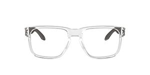 Oakley Men's Ox8156 Holbrook Rx Square Eyeglass Frames Prescription Eyewear, Polished Clear/Demo Lens, 56 mm