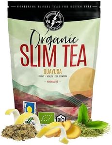 SLIM TEA GUAYUSA - Té Verde, Jengibre, Canela, Te Matcha, Regaliz, Diente de Leon, Papaya, Cardamomo, Antioxidante, Detox y Drenante, Mayor Energía, 100% Orgánico, Fuente de Vitaminas y Antioxidantes