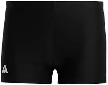 adidas Homme Classic 3-Stripes Swim Boxers, Black / White, S