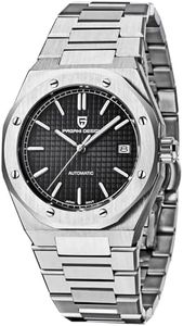 Pagani Design Watches for Men Automatic Mechanical Movement Dive Sapphire Sports Orologio da polso impermeabile in acciaio inossidabile (Nero)