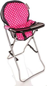 Molly Dolly Collapsible Dolls Highchair With Feeding Tray - Toy High Chair For Baby Dolls Upto 50cm - Dolls Accessories