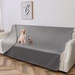 Tuffeel 100% Waterproof Dog Blanket, Soft Leak Proof Pet Couch Throw for Sofa, Bed Furniture Protector Covers from Dogs Puppys Washable(68"x82", Light Grey+Dark Grey)