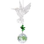 H&D Glass Crystal Flower Prism Rainbow Maker Hummingbird Hanging Window Sun Catcher for Gift