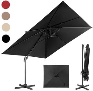 RELAX4LIFE Parasol Déporté Rectangulaire 3x3M, Parasol de Jardin Exterieur Inclinable et Rotative 360° par Pédale en Polyester Anti-UV avec 8 Baleines pour Plage Jardin Patio Café Bistro (Noir)