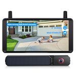 AUTO-VOX 6 Inch Solar Backup Camera Wireless: 2 Minute Install, 16:9 1080P HD Monitor, Dual Channel Split Screen, Clear Live View, DVR Recording, IP69K Waterproof Back up Camera for Car,Truck, Trailer