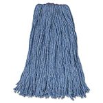 Rubbermaid F51812BLU Cotton/Synthetic Cut-End Blend Mop Head, 24oz, 1" Band, Blue, 12/Carton