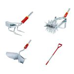 Wolf Garten Garden TILLERS (DA-S) with Tine CULTIVATORS (IE-M), Aluminium D-Handle (ZM-AD 120), RIDGER (JA-M 20)