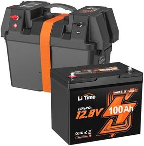 LiTime 12V 100Ah Group 24 Bluetooth LiFePO4 Battery with Battery Box, Built-in 100A BMS with Low-Temp Protection, Up to 15000 Deep Cycle Lithium Battery, Perfect for RV, Solar, Trolling Motor