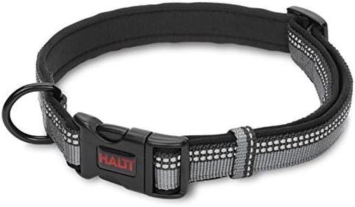 Halti Dog Collar - Premium Comfy Collar for Dogs and Puppies, Nylon with Neoprene-Padding, Reflective, Easy to Fit & Use, Suitable for Medium Dogs and Puppies (Size M, Black)