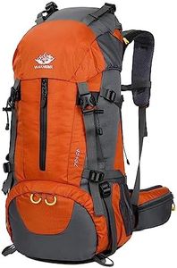 Esup Hiking Backpack, 50L Multipurpose Camping Backpack with rain cover 45l+5l (Orange)