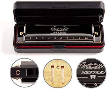 jieshiling Harmonica, Standard Diatonic Key of C 10 Holes 20 Tones Blues Mouth Organ Harp For Kids, Beginners, Professional, Students (Black)