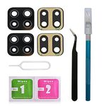 LNONLS 2 Pack Original Back Rear Camera Glass Lens Replacement for Samsung Galaxy A12 2020/A125 with Adhesive Preinstalled and Repair Toolkit Black（All Carriers