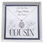 Cousin Gift Present Bracelet Personalised Jewellery Necklace Family Ladies Women Her Teenager Birthday Christmas