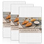 Pleafind Sliver Cooling Rack Set of 3 Pieces, 15.83 x 9.8 Inches Heavy Duty Wire Rack with Stainless Steal, Cooling Rack for Baking, Roasting, Grilling, Oven and Dishwasher Safe