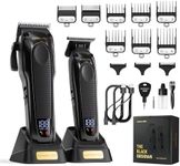 SUPRENT PRO Professional Hair Clippers for Men - High Torque Brushless Motor & DLC Coated Detachable Blade - Cordless Hair Trimmer Set for Barbers with Charging Base - Premium Gift Hair Clipper Kit