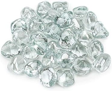 Stanbroil 10-Pound Fire Glass Diamonds - 1/2 inch Luster Fire Glass for Fireplace Fire Pit and Landscaping, Crystal Ice Luster
