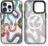 casevivid Magnetic for iPhone 13 Pro Max Magsafe Case Cute Aesthetic - Durable Fashion Funny Phone Case - Girly Snake Pattern Print Cover Design for Woman Girl 6.7 inches Black