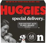 Huggies Special Delivery Hypoallergenic Baby Diapers Size Newborn (up to 10 lbs), 68 Ct, Fragrance Free, Safe for Sensitive Skin