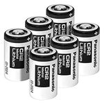 Panasonic CR2 Photo Lithium 3V Batteries for Mini 25 Mini 50 Mini 50S Mini 55 Pivi MP-100 & SP-1- Silver (Pack of 6)