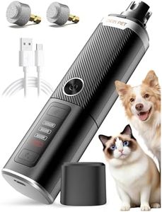 Ckin pet Dog Nail Grinder, Quiet Electric Dog Nail Trimmer with 2 LED Lights, 3-Speed Pet Nail Grinder for Dogs & Cats, Rechargeable 2000mAh Nail Grinder for Small Medium Large Dogs with Light, Black