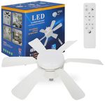 SAUGLAE Ceiling Fans with Lights and Remote Control, B22d Base, 3 Fan Speeds, 3 Colors stepless dimming, LED Ceiling Light for Bedroom, Living Room Kitchen, Living Room