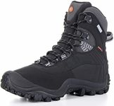 XPETI Mens Walking Boots Hiking Boots Men Waterproof Lightweight Dog Trekking Shoes High Rise Hill Summer Winter Black Size 9 UK