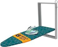 Xabitat Wall Mounted Ironing Board | 36.2" X 12.2" Compact Mount Fold Down Ironing Board for Small Spaces | Space Saving with Cotton Fabric Cover | Green and Grey