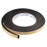 sourcing map Sealing Foam Tape 10mm Wide 5mm Thick 2m/6.56ft Long, EVA Self Adhesive Weather Strip for Window Door Insulation