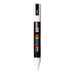 POSCA PC-5M Marker | 1.8-2.5 mm Bullet Shaped Tip (White Ink)