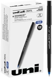 uni-ball ONYX Rollerball, Stick Roller Ball Pen Fine-0.7mm, 12 Pack, Blue Ink (60145)