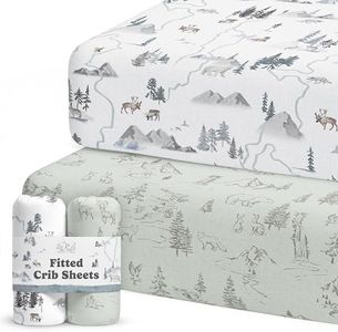 2-Pack Crib Sheet for Standard Crib & Toddler Mattress (Arctic Journey) - Premium Fitted Baby Crib Sheets Neutral - Buttery Soft Cotton Blend - Crib Mattress Sheets Fitted - Baby Bed Sheets