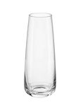 Clovefry Decorative Glass Vase for Flowers Plants, Home Décor Office Living Table Decoration,Vases for Home Decor, Luster Glass Vase,Modern Glass Vase - (Crystal Amber, Approx 9 Inches Height) (Clear)